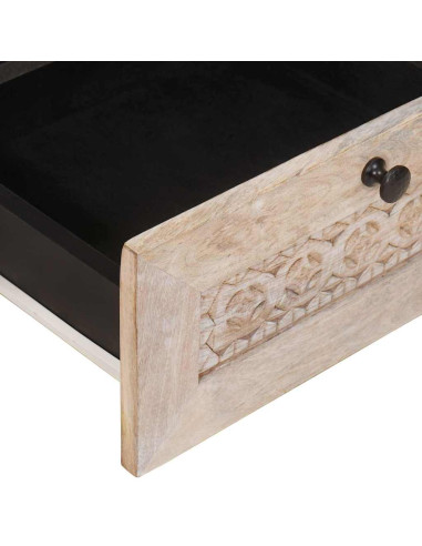 Tavolino da salotto con cassetto Bianco 80 x 54 x 40 cm