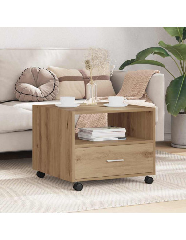 Tavolino da salotto rovere artigianale 55 x 55 x 45 cm