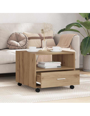 Tavolino da salotto rovere artigianale 55 x 55 x 45 cm