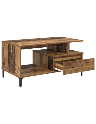 Tavolino da salotto con cassetto Legno vecchio 90 x 49 x 45 cm