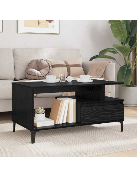 Tavolino da salotto with Drawer Rovere nero 90 x 49 x 45 cm