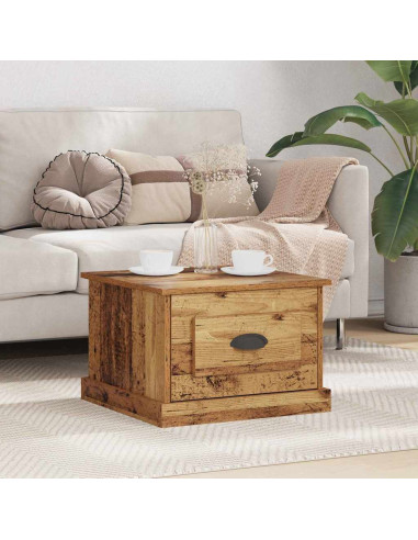 Tavolino da salotto with Drawer Legno vecchio 50 x 50 x 35 cm