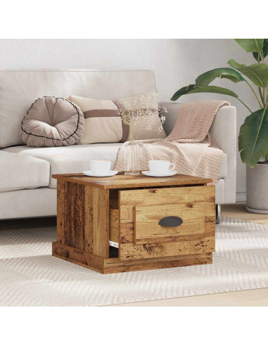 Tavolino da salotto with Drawer Legno vecchio 50 x 50 x 35 cm