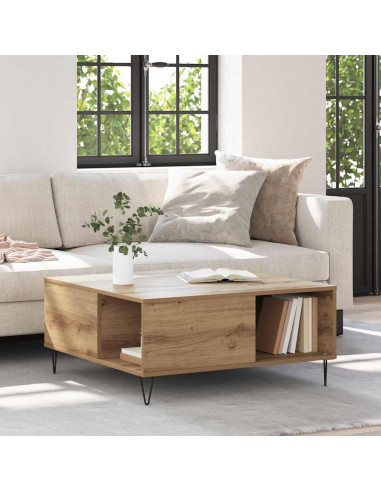 Tavolino da salotto rovere artigianale 80 x 80 x 36.5 cm