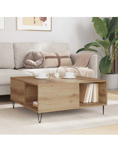 Tavolino da salotto rovere artigianale 80 x 80 x 36.5 cm