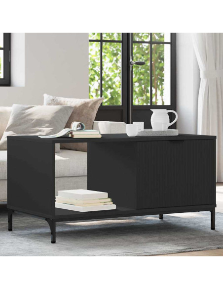 Tavolino da salotto Nero 90 x 49 x 46 cm Legno multistrato