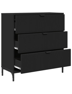Credenza con cassetto Nero 79.5 x 33 x 82 cm Legno multistrato