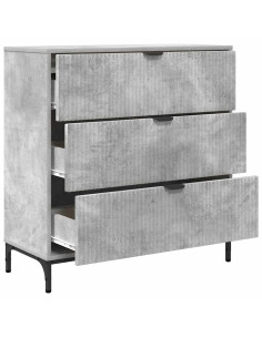 Credenza Grigio cemento 79.5 x 33 x 82 cm Legno multistrato