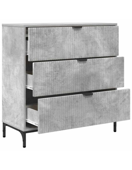 Credenza Grigio cemento 79.5 x 33 x 82 cm Legno multistrato