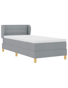 Letto a molle con materasso crema 90x200 cm Grigio chiaro