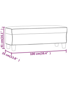 Panca crema 100x35x41 cm in Microfibra
