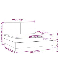Giroletto a Molle con Materasso Crema 200x200 cm in Similpelle