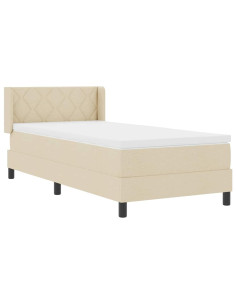 Letto box spring con materasso con materasso Crema 90 x 190 cm