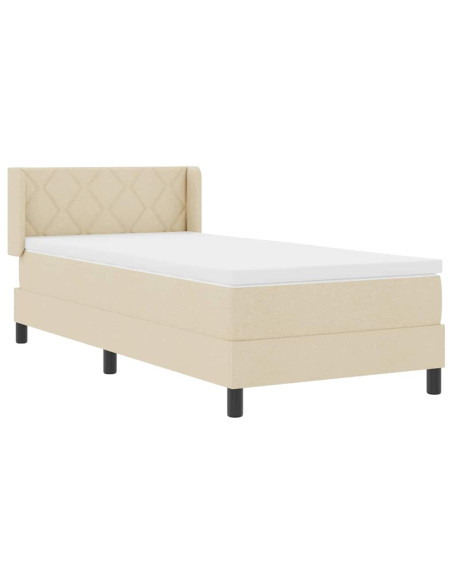 Letto box spring con materasso con materasso Crema 90 x 190 cm