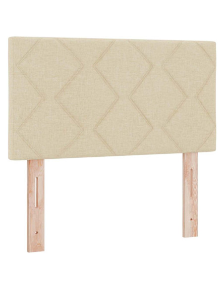 Letto box spring con materasso Crema 80 x 200 cm Tessuto