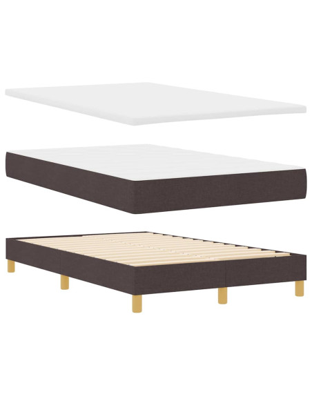 Letto a molle con materasso Marrone scuro 120 x 190 cm Tessuto