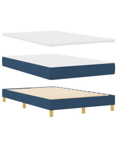 Letto a molle con materasso Blu 120 x 190 cm Tessuto