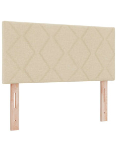 Letto box spring con materasso Crema 120 x 190 cm Tessuto