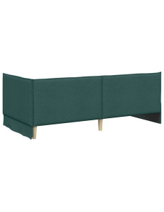 Cornice del letto ad angolo Verde scuro 100 x 200 cm Tessuto