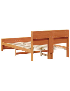 Struttura del letto con testiera Cera marrone 135 x 190 cm