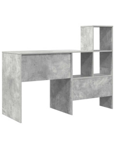 Scrivania con lo scaffale Grigio cemento 131.5 x 50 x 106.5 cm