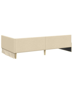 Cornice del letto ad angolo con testiera Crema 90 x 200 cm