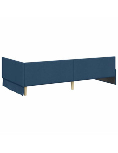 Cornice del letto ad angolo con testiera Blu 90 x 200 cm