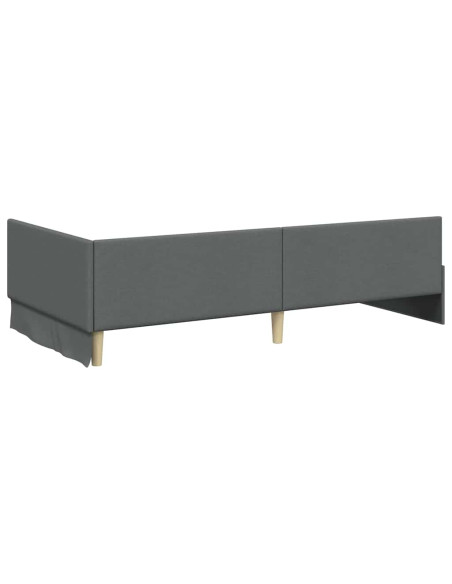 Cornice del letto ad angolo Grigio scuro 100 x 200 cm