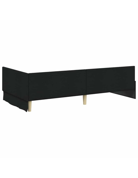 Cornice del letto ad angolo con testiera Nero 100 x 200 cm
