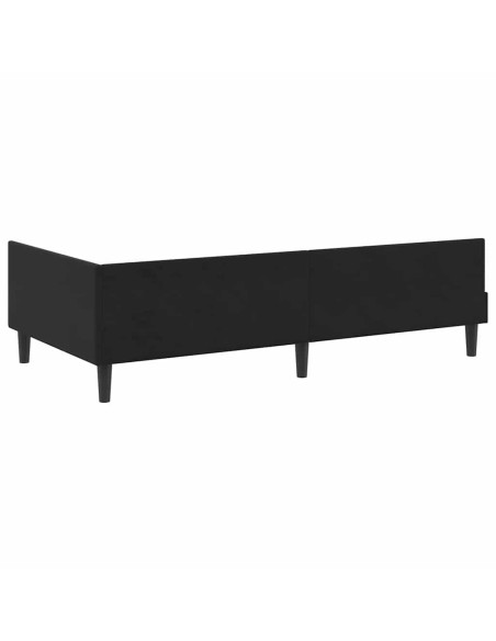 Struttura del letto ad angolo con testiera Nero 100 x 200 cm
