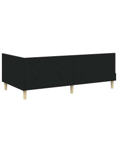 Cornice del letto ad angolo Altro con testiera Nero 90 x 190 cm