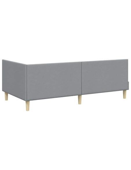 Cornice del letto ad angolo Altro Grigio chiaro 100 x 200 cm