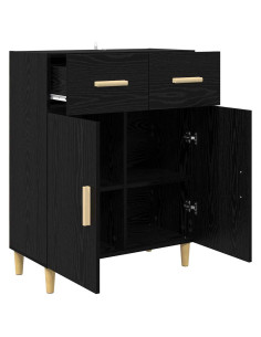 Credenza Rovere nero 34 x 69.5 x 89 cm Legno multistrato