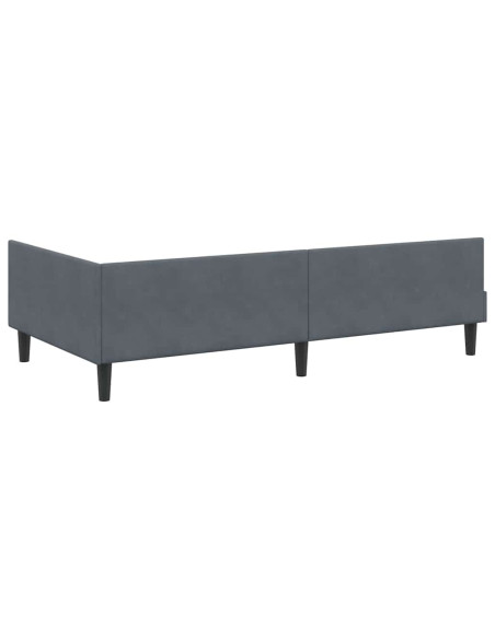 Struttura del letto ad angolo Grigio scuro 90 x 200 cm