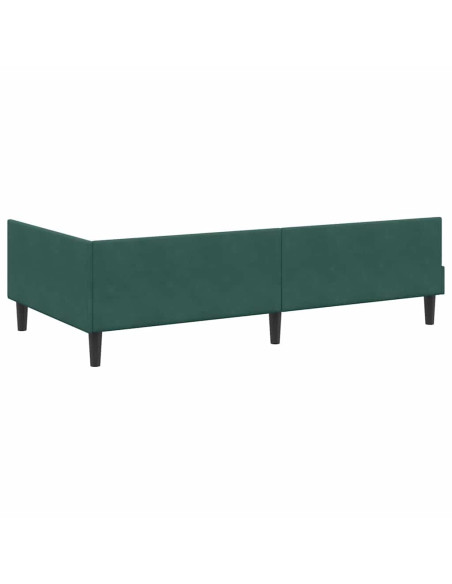 Struttura del letto ad angolo Verde scuro 90 x 200 cm