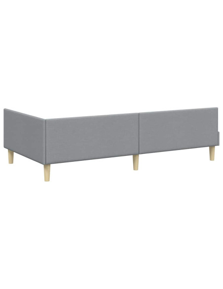 Cornice del letto ad angolo Altro Grigio chiaro 80 x 200 cm