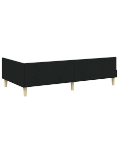 Cornice del letto ad angolo Altro con testiera Nero 80 x 200 cm