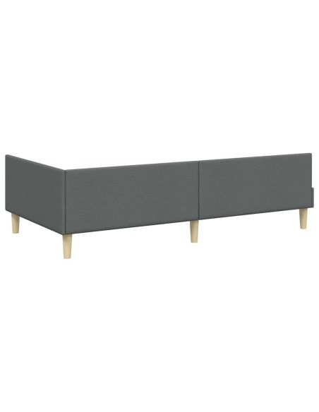 Cornice del letto ad angolo Altro Grigio scuro 90 x 190 cm