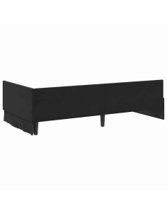 Cornice del letto ad angolo Altro con testiera Nero 90 x 200 cm