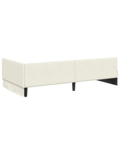 Cornice del letto ad angolo Crema 90 cm x 200 cm Velluto