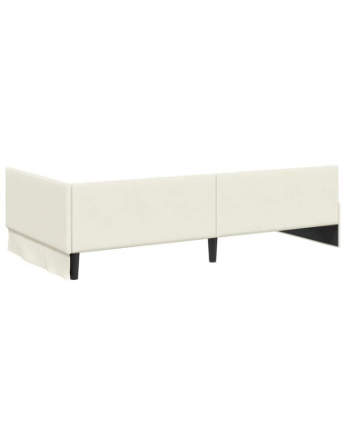 Cornice del letto ad angolo Crema 90 cm x 200 cm Velluto