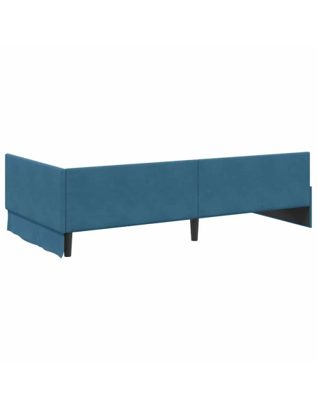 Cornice del letto ad angolo Altro con testiera Blu 100 x 200 cm