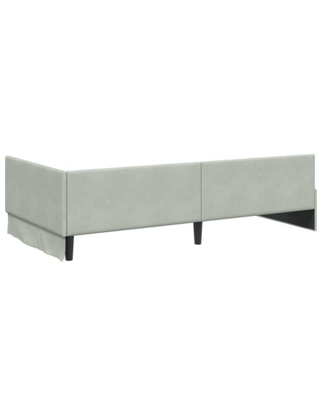 Cornice del letto ad angolo Altro Grigio chiaro 100 x 200 cm