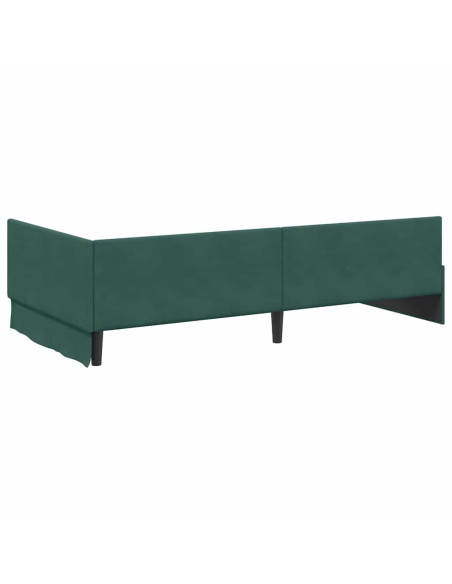 Cornice del letto ad angolo Altro Verde scuro 100 x 200 cm