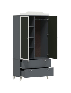 Armadio con Lavagna con porta Grigio e bianco Legno multistrato