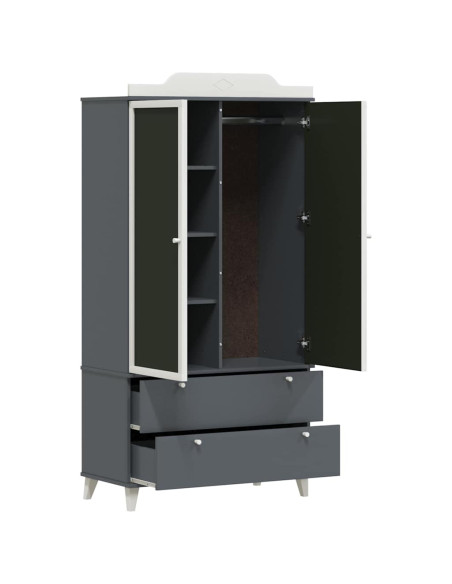 Armadio con Lavagna con porta Grigio e bianco Legno multistrato