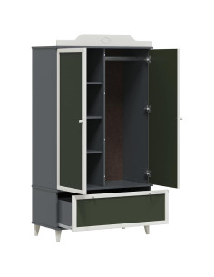 Armadio con Lavagna con porta Grigio e bianco Legno multistrato