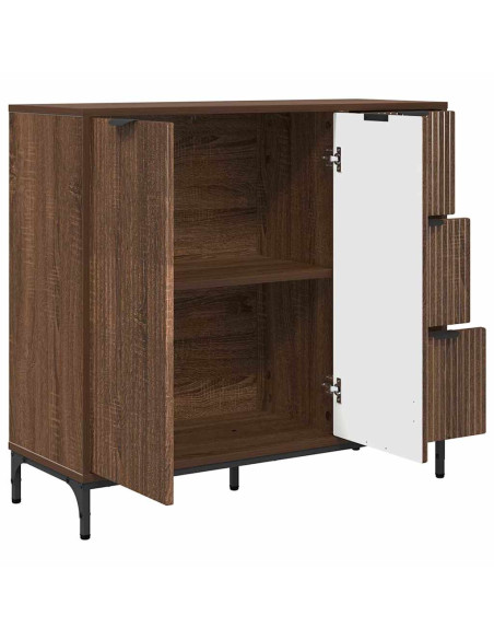 Credenza Rovere marrone 89.5 x 33 x 82 cm Legno multistrato