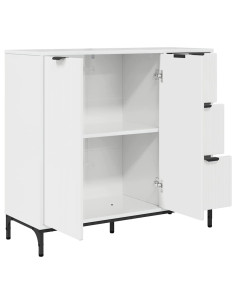 Credenza Bianco lucido 89.5 x 33 x 82 cm Legno multistrato