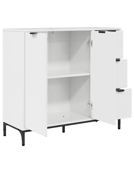 Credenza Bianco lucido 89.5 x 33 x 82 cm Legno multistrato